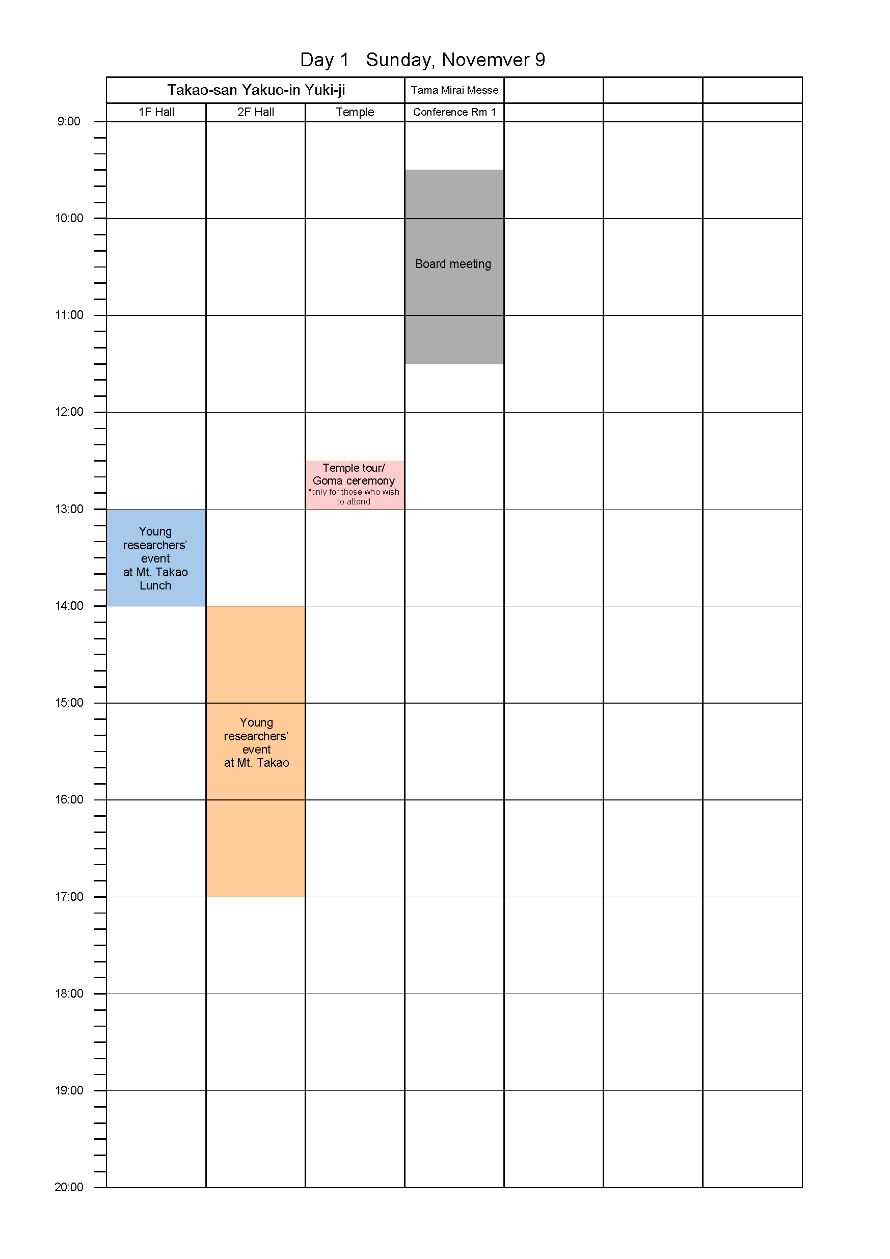 time table
